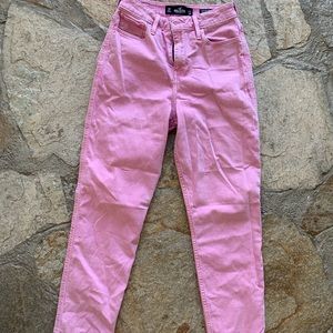 Hollister stretchy pink straight leg jeans